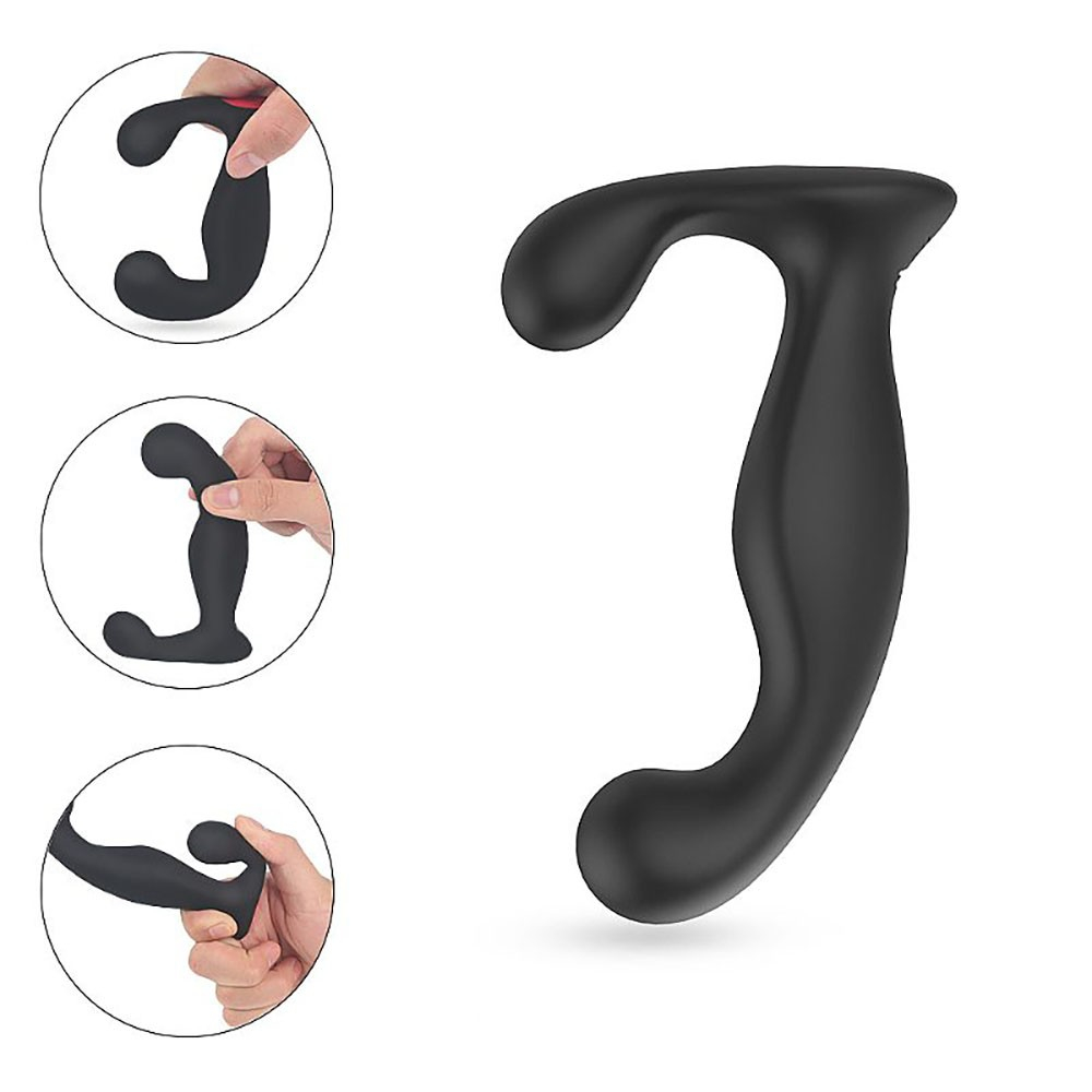 Estimulador de Próstata em Silicone Recarregável com 9 Vibrações e Controle sem Fio Jelly Preto | Foto 04