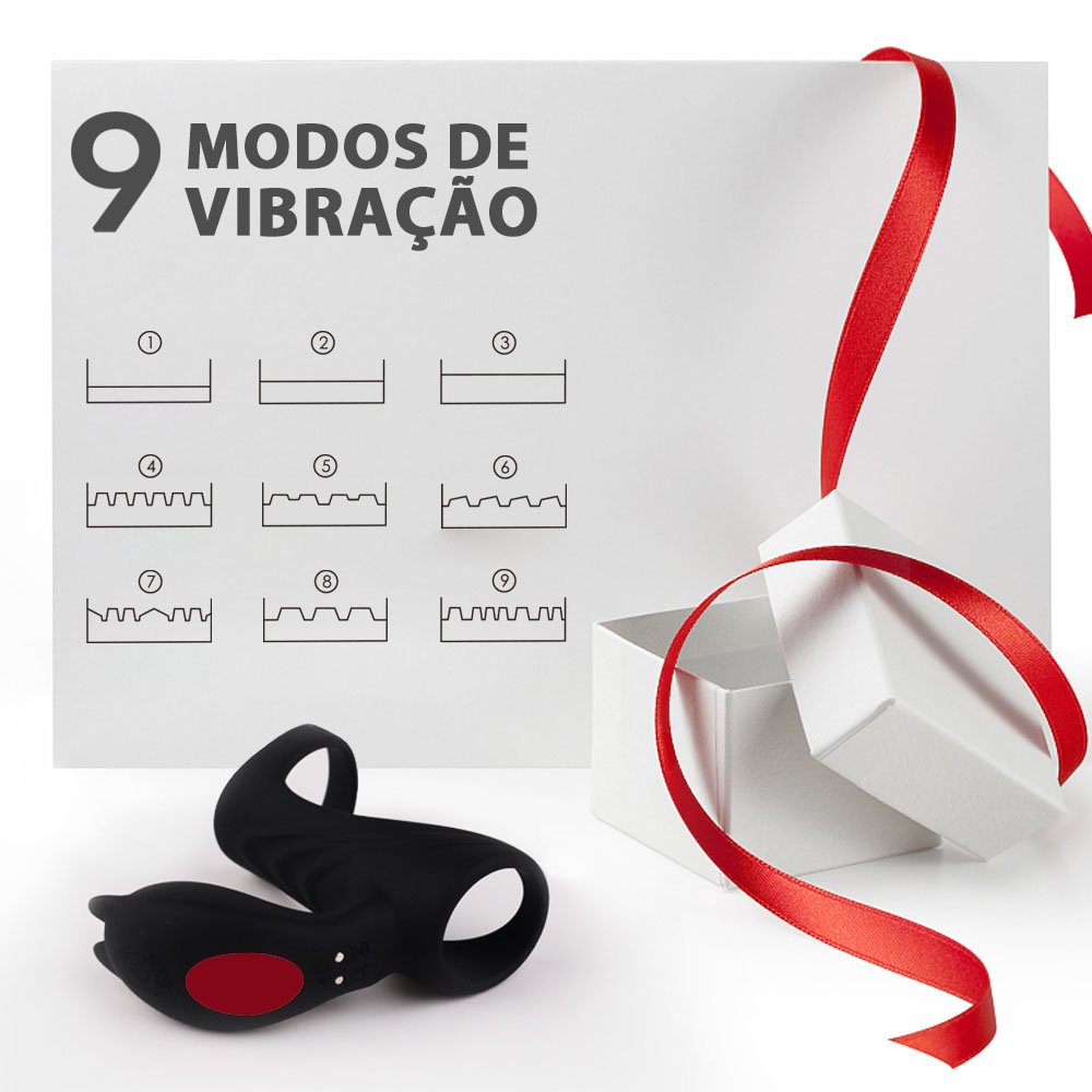 Capa Peniana em Silicone Recarreg�vel com Estimulador para Clit�ris e Controle sem Fio Hi Fun Preto - Imagem demonstrativa de uso do controle sem fio