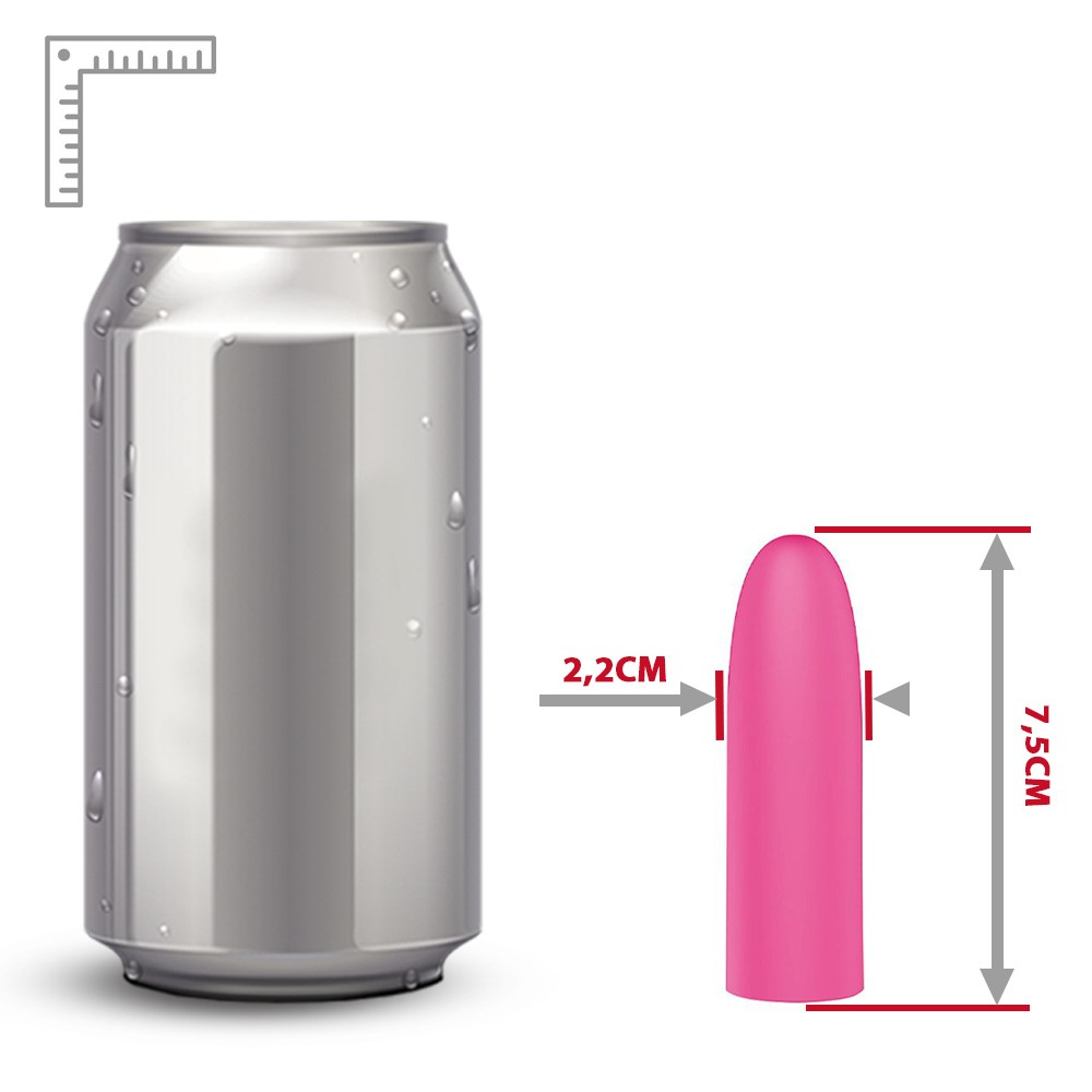 Vibrador Bullet Recarreg�vel Jenny Pink - Detalhe do acabamento em silicone de toque aveludado na cor pink