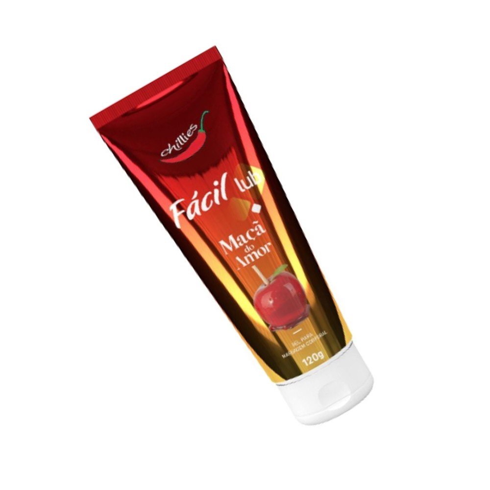 Gel Lubrificante Beij�vel Sabor Ma�� do Amor F�cil Lub 120g em uma vista mais ampla, mostrando a totalidade da embalagem e o design harmonioso.