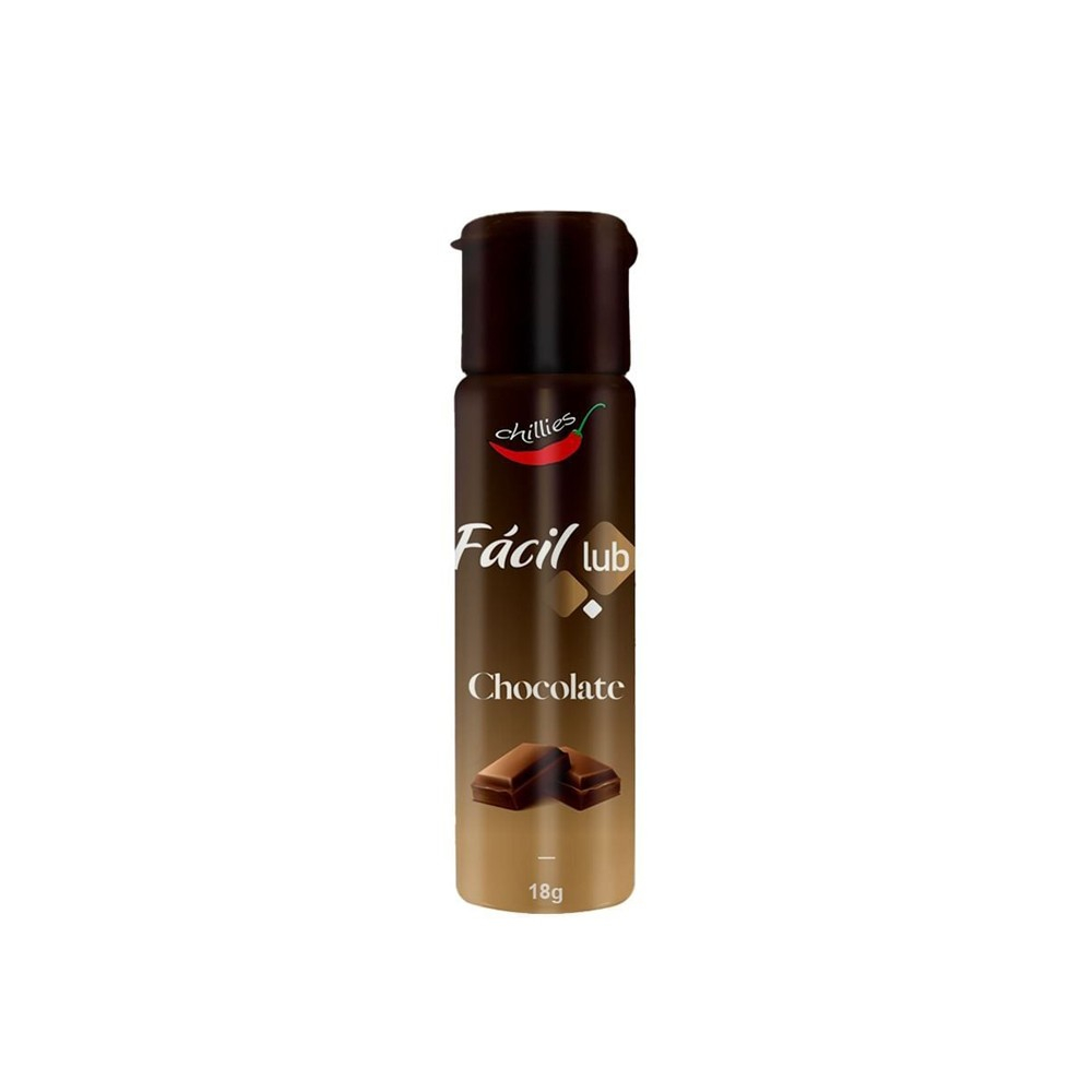 Gel Lubrificante Beij�vel Sabor Chocolate F�cil Lub 18g em vista frontal novamente, enfatizando o nome do produto e o peso