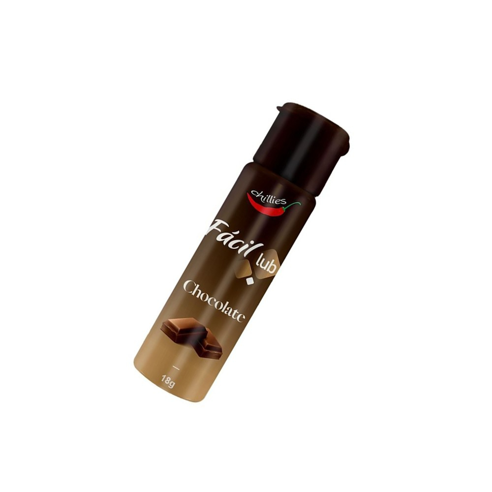 Gel Lubrificante Beij�vel Sabor Chocolate F�cil Lub 18g em embalagem com reflexo sutil, exibindo o design do produto