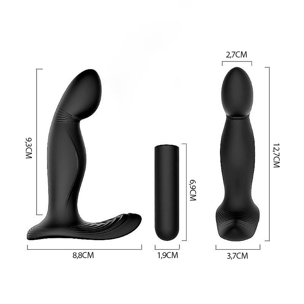 Estimulador de Pr�stata em Silicone Recarreg�vel com 9 Vibra��es Zeus Preto | Foto 06