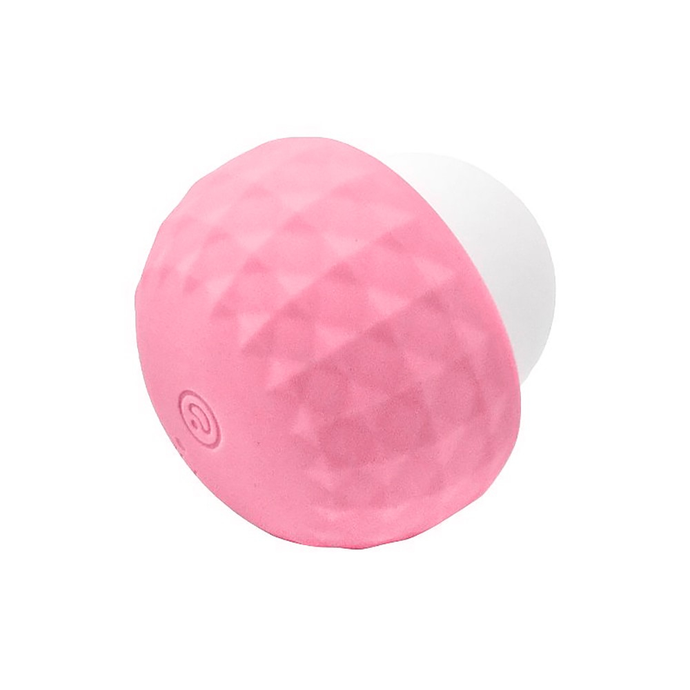 Vibrador Discreto para Clit�ris em Silicone Recarreg�vel 10 Vibra��es Disfar�ado de P�rola Rosa - Vista da parte superior do vibrador, mostrando a p�rola