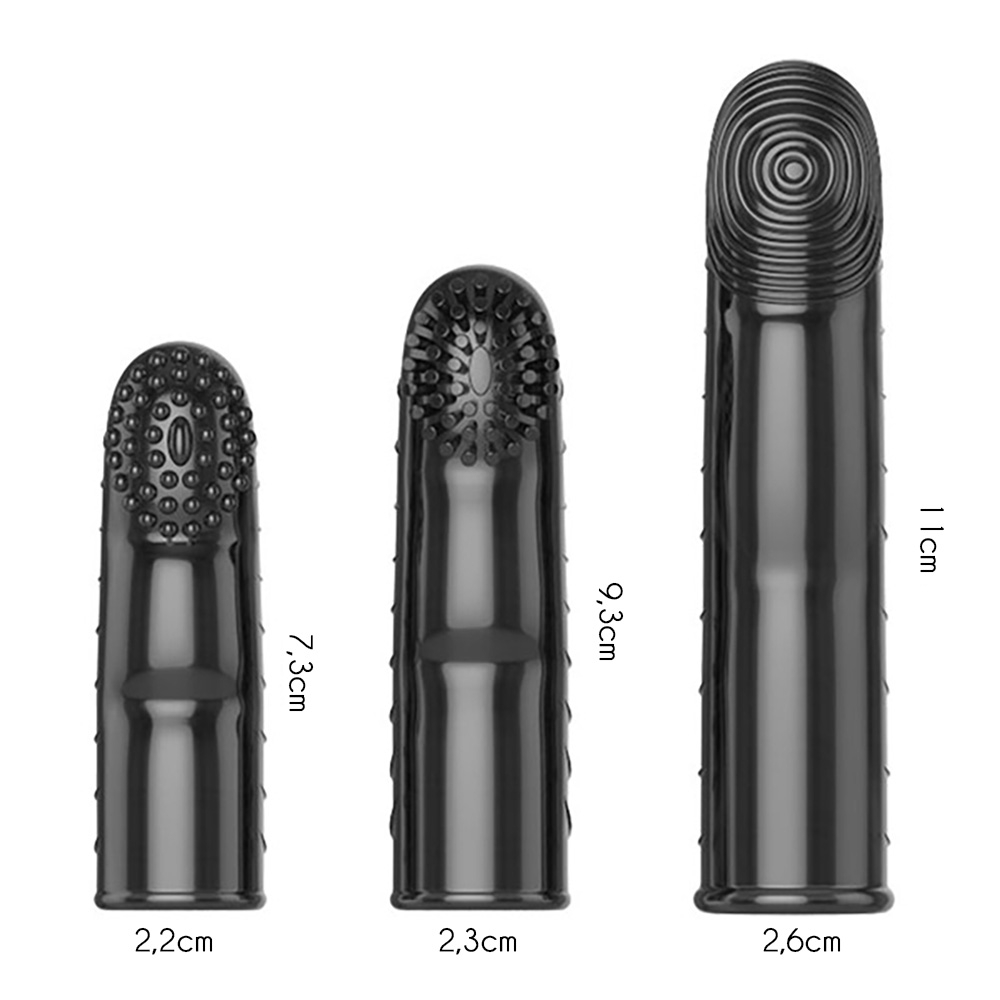 Kit com 3 Dedeiras e 1 Micro Vibrador em Silicone Fum� | Foto 06