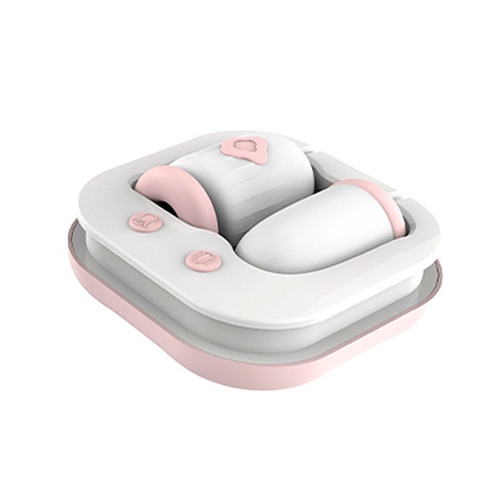 Vibrador para Clit�ris Recarreg�vel com 10 Vibra��es e 10 Pulsa��es com Controle com Fio Rosa | Vista isom�trica da caixa com a tampa ao lado