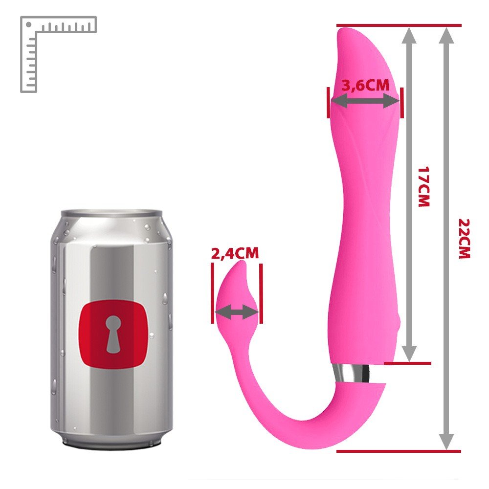Vibrador Duplo em Silicone Recarreg�vel com 36 Vibra��es e Dois Motores Emily Pink | Foto 06 Ilustrativa
