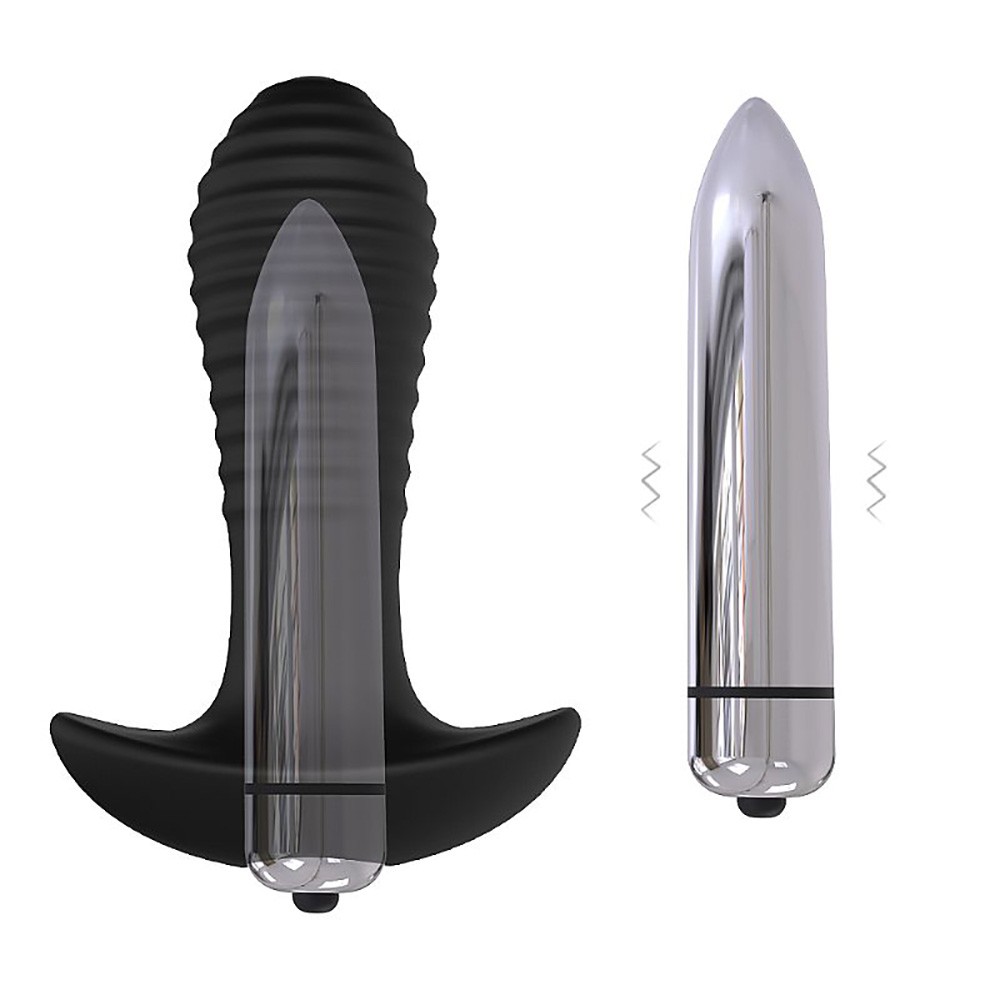 Plug Anal em Silicone com Textura em Espiral com Vibrador Spiral Preto :: Sex Shop Loja do Prazer Plug Anal em Silicone com Textura em Espiral com Vibrador Spiral Preto :: Sex Shop Loja do Prazer
