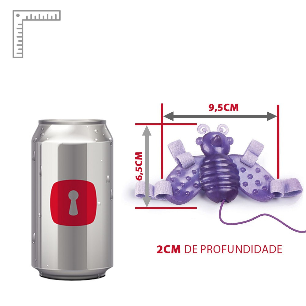 Vibrador Butterfly Multivelocidade com Cinta Abelhinha Mágica Lilás | Foto 06 Ilustrativa Vibrador Butterfly Multivelocidade com Cinta Abelhinha Mágica Lilás | Foto 06 Ilustrativa