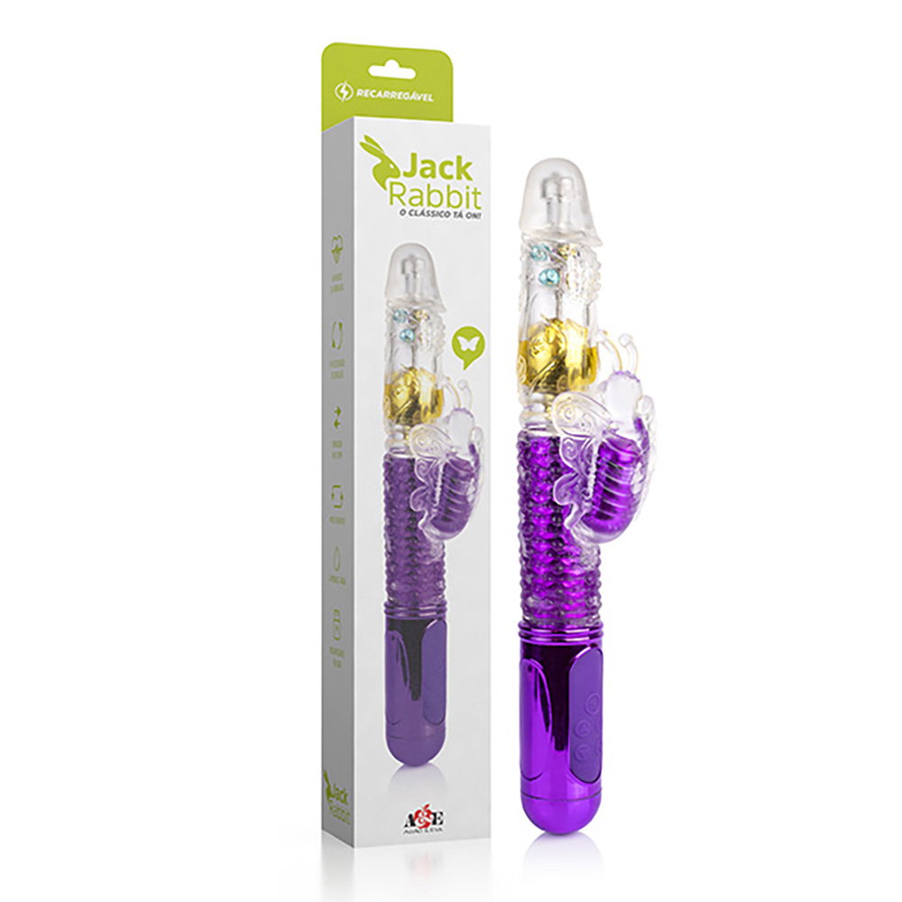 Vibrador Rabbit Recarregável em Silicone com 36 Vibrações Borboleta Dourado | Foto 01