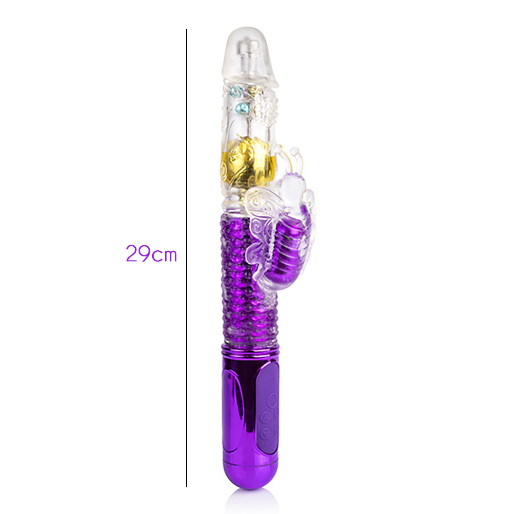 Vibrador Rabbit Recarregável em Silicone com 36 Vibrações Borboleta Dourado | Foto 04
