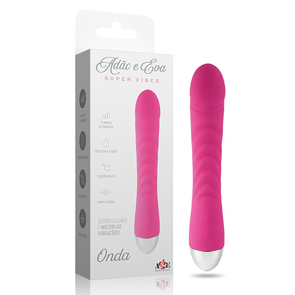 Vibrador Personal em Silicone com 10 Vibrações Flexível Onda Pink | Foto 01