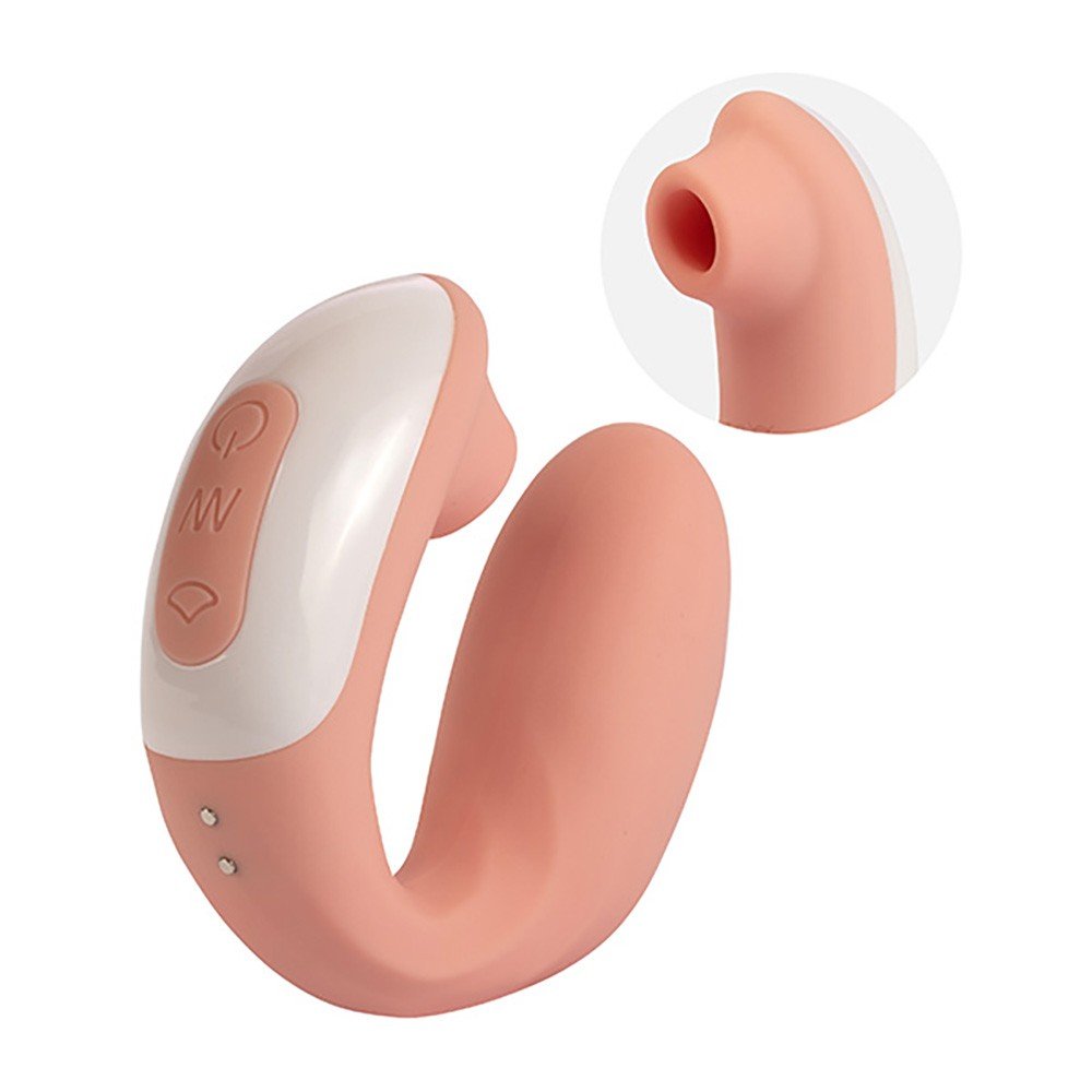 Vibrador Duplo em Silicone Recarregável com 10 Vibrações Flexível Pocket Salmão | Foto 02