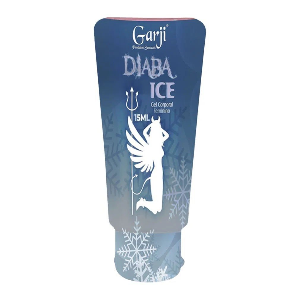 Tubo do Gel Excitante Feminino Ice Diaba 15ml em close, destacando detalhes do r�tulo e design