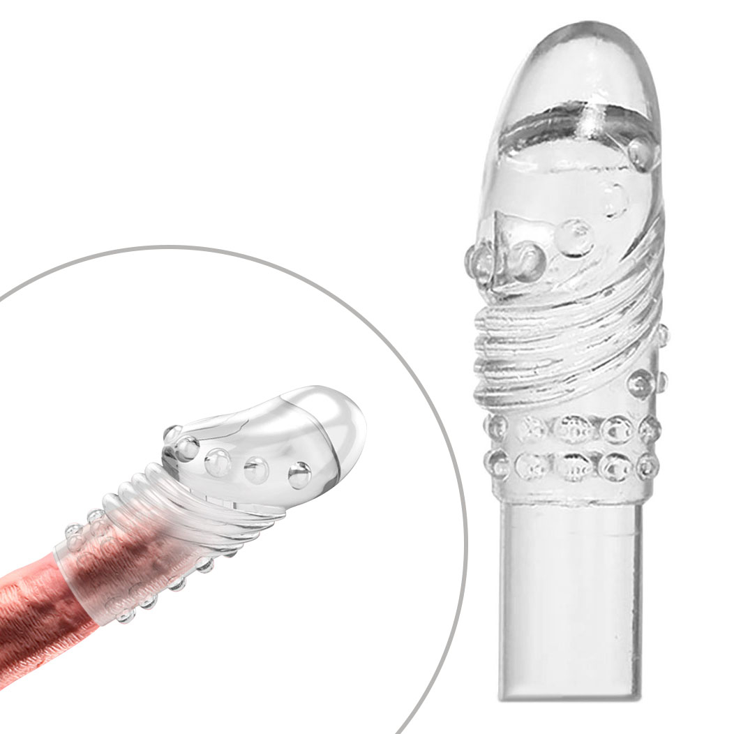 Capa Peniana para Glande em Jelly transparente, detalhe do encaixe e material