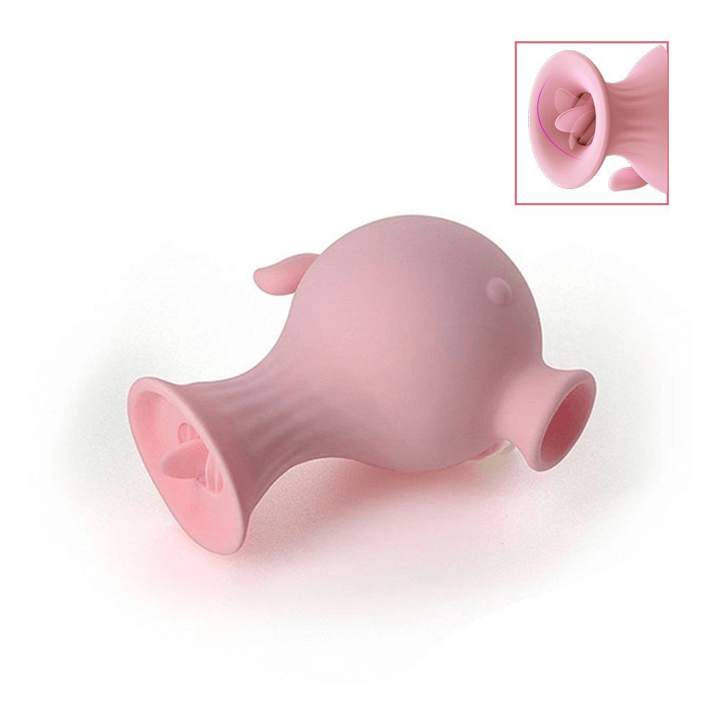 Vibrador para Clitóris em Silicone Recarregável com 7 Vibrações e Linguinha Golfinho Rosa | Foto 03