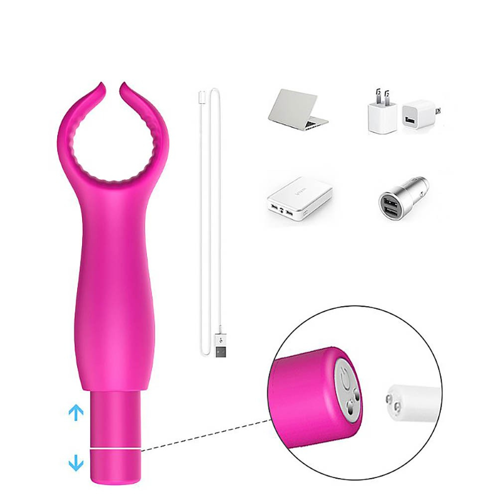 Vibrador Masculino em Silicone Recarreg�vel Grant Pink - Detalhes do carregamento USB
