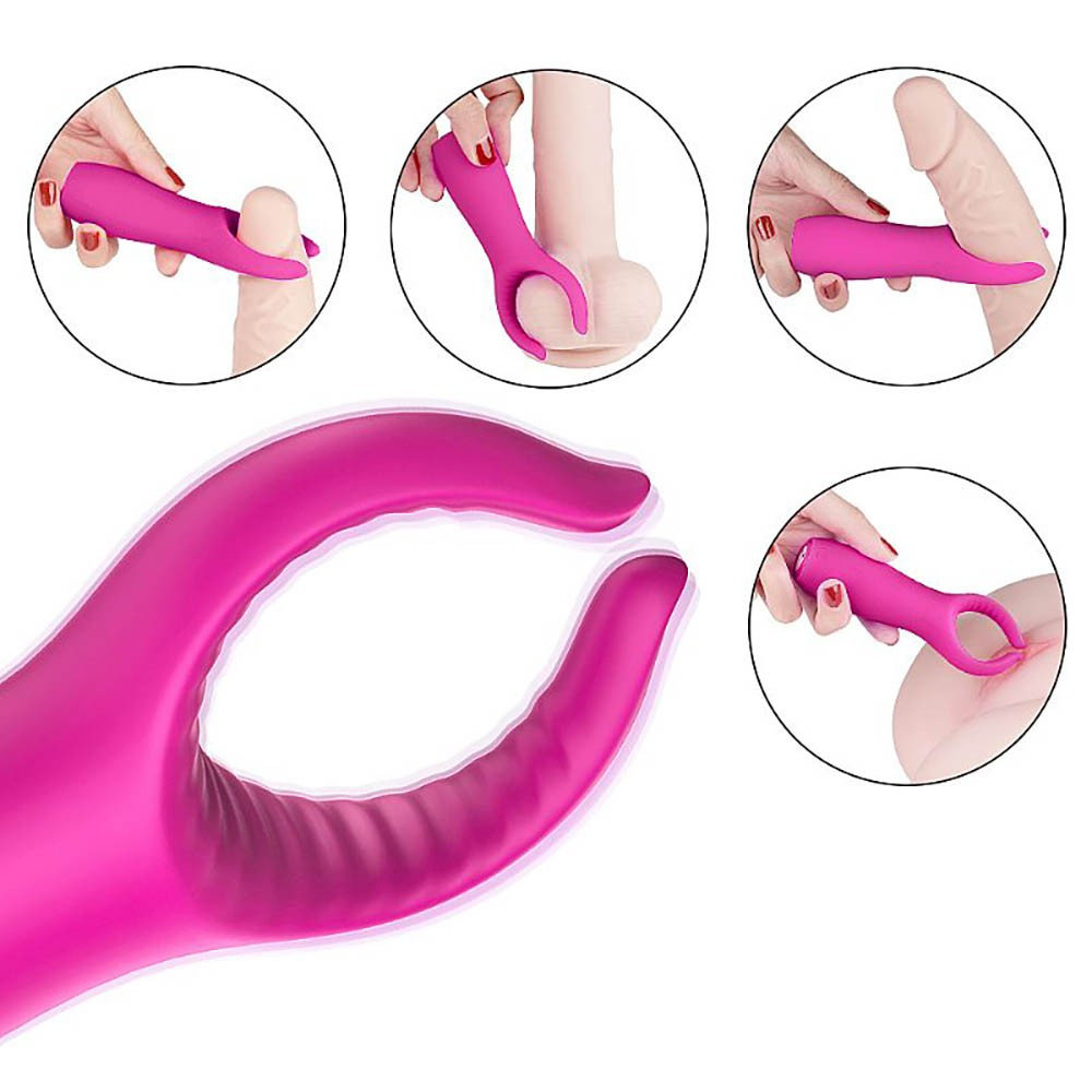 Vibrador Masculino em Silicone Recarreg�vel Grant Pink - Vista da parte com 