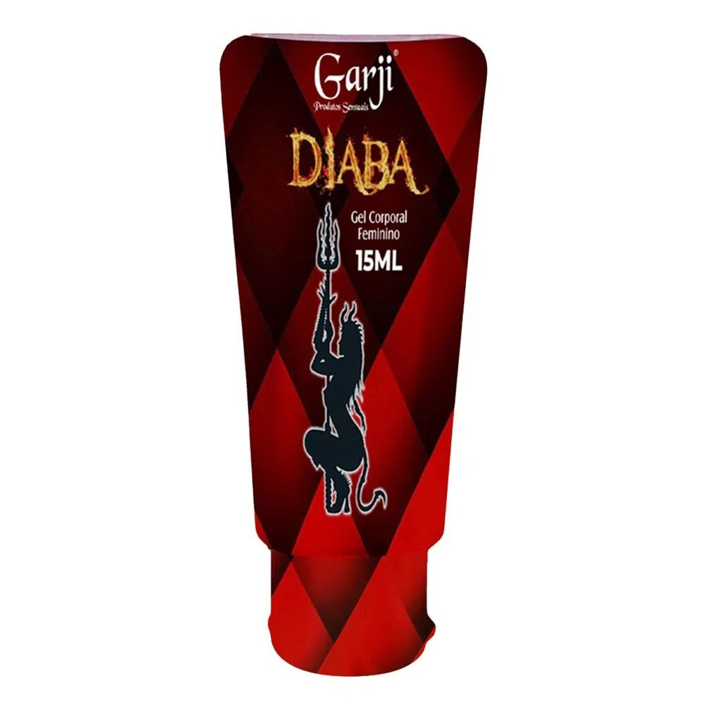 Tubo do Gel Excitante Feminino Hot Diaba 15ml em vista frontal, destacando design