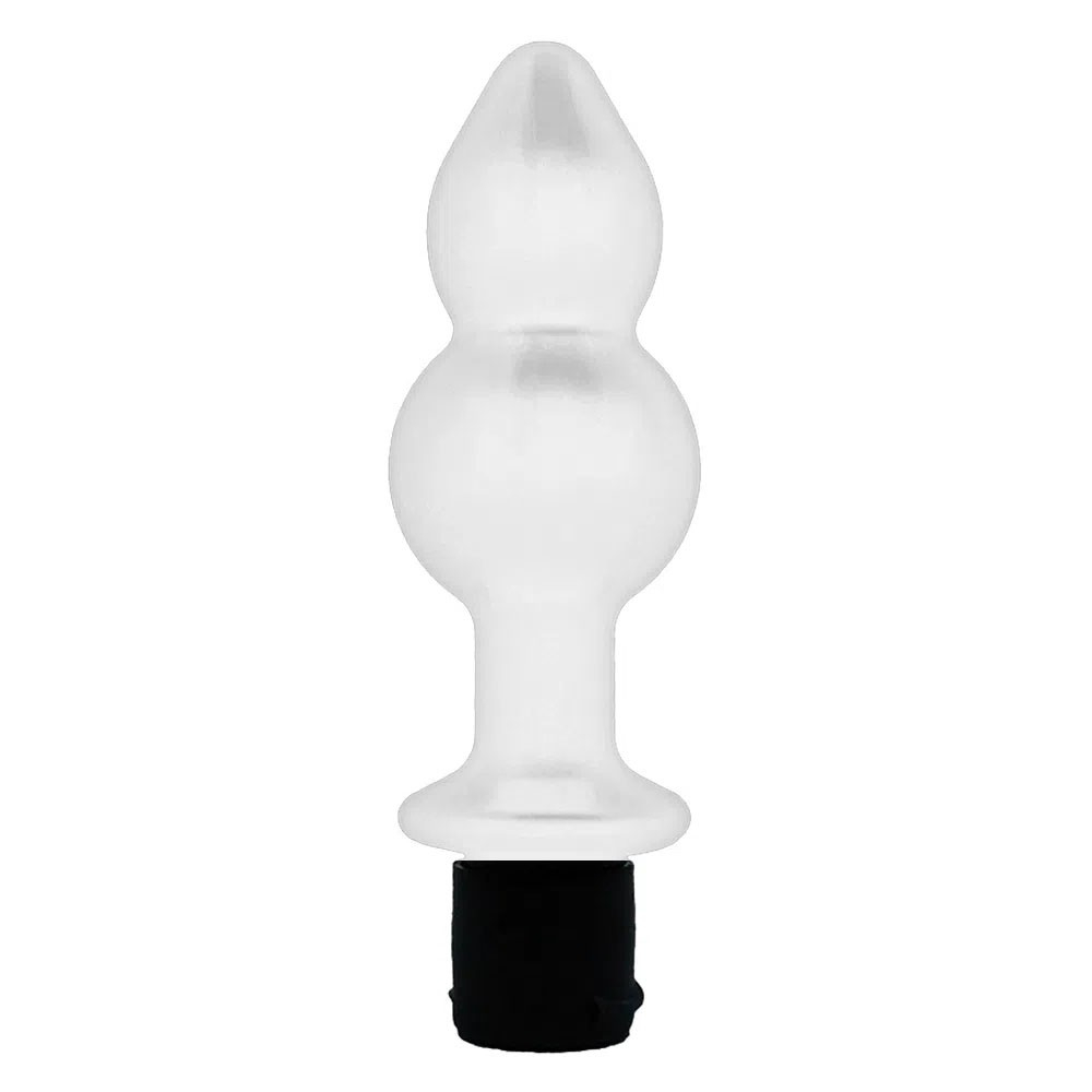 Gel para Sexo Anal Siliconado em Formato de Plug 30ml, em destaque o frasco com o gel transl�cido, evidenciando o formato