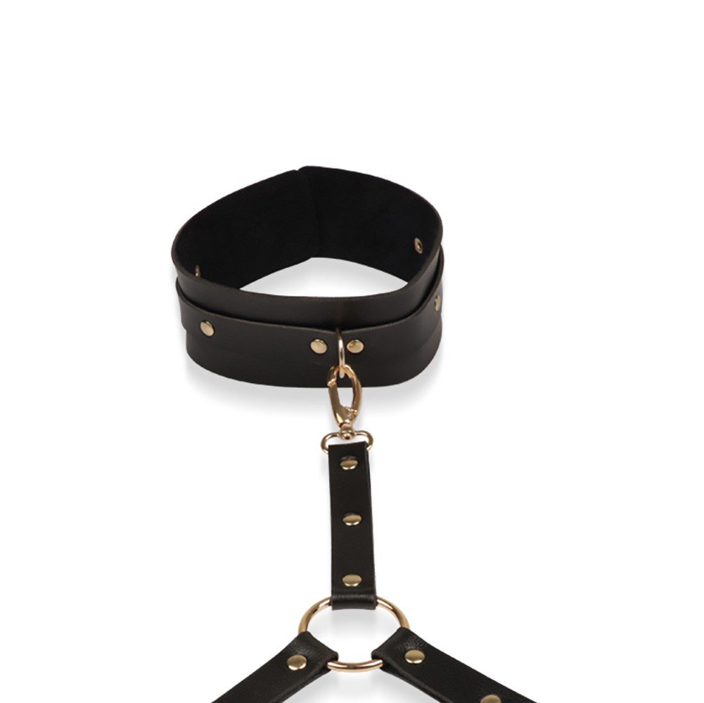 Kit Bondage com Coleira e Algemas com Fivelas Ajustáveis Preto | Foto 04