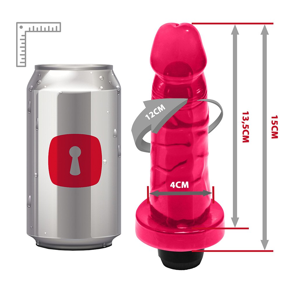 P�nis Mimo Transl�cido Pink em perspectiva, mostrando todo o corpo do acess�rio