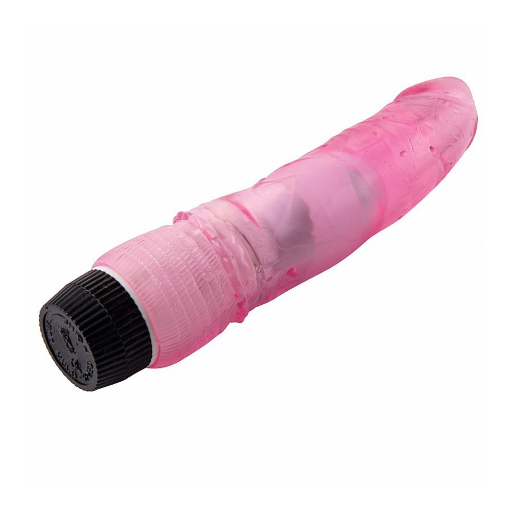 P�nis Real�stico com Massageador e Vibrador Multivelocidade em Jelly 17 x 4,2cm Pink | Foto 05