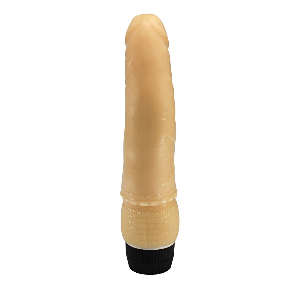 Pênis Realístico com Massageador e Vibrador Multivelocidade em Jelly 17 x 4,2cm Bege | Foto 03
