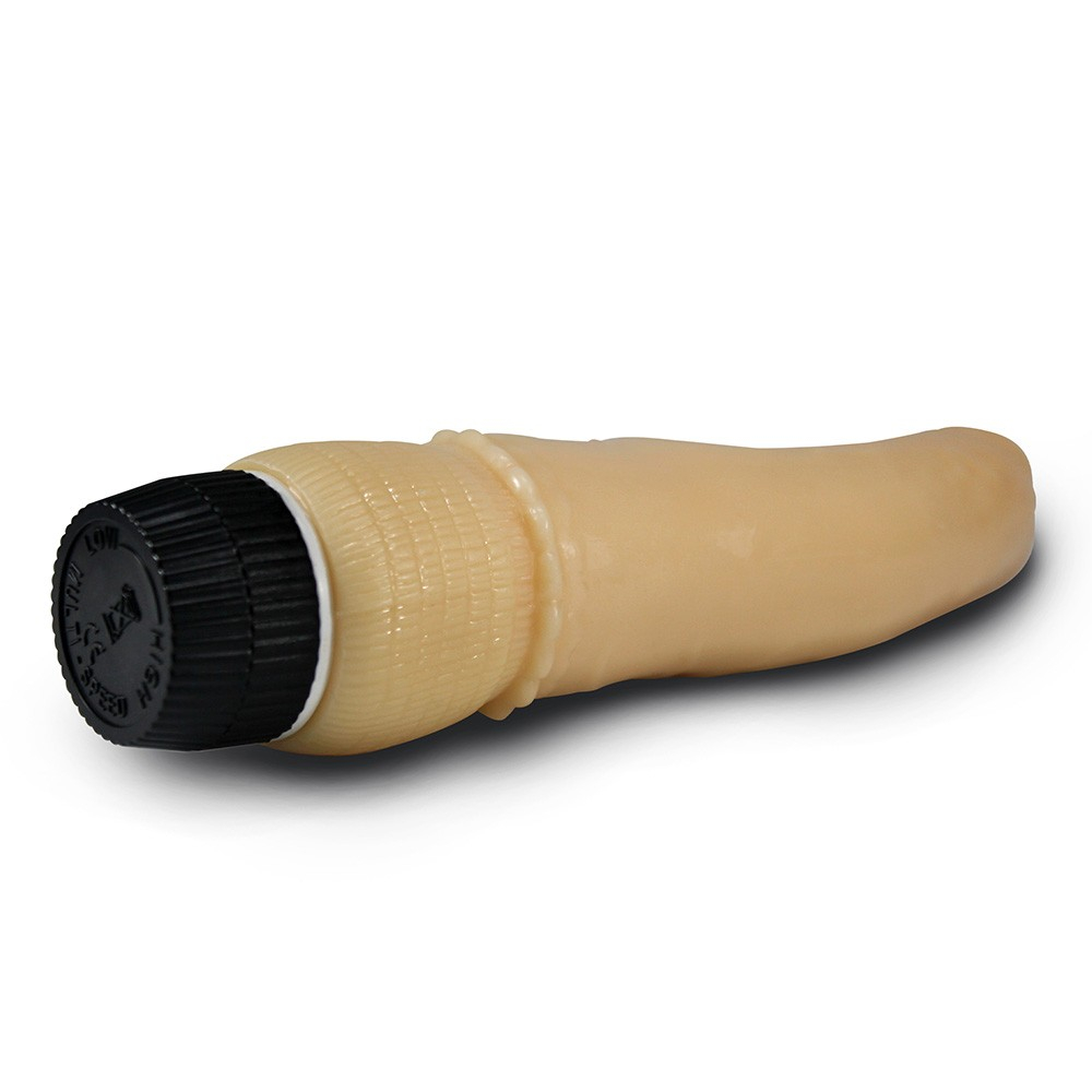 Pênis Realístico com Massageador e Vibrador Multivelocidade em Jelly 17 x 4,2cm Bege | Foto 05