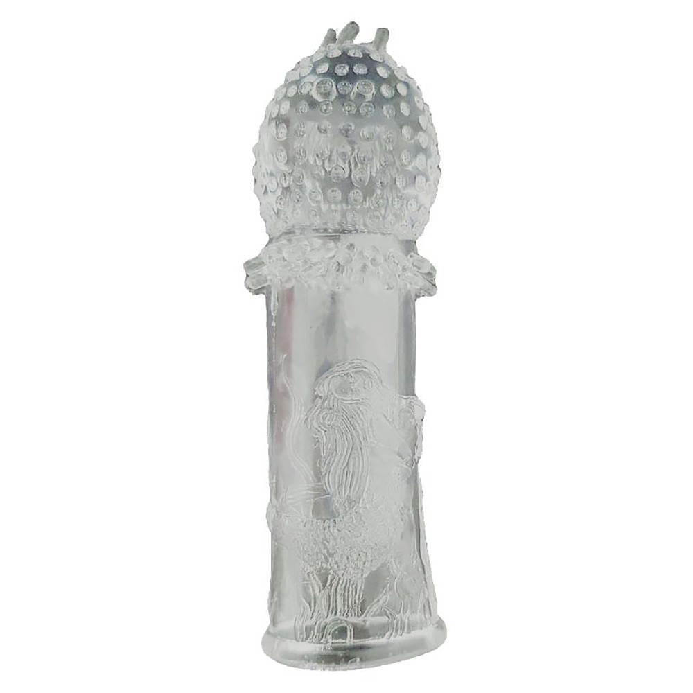 Capa Peniana Jelly com Textura na Glande 14 x 3,5 Fum� - Vista lateral do produto