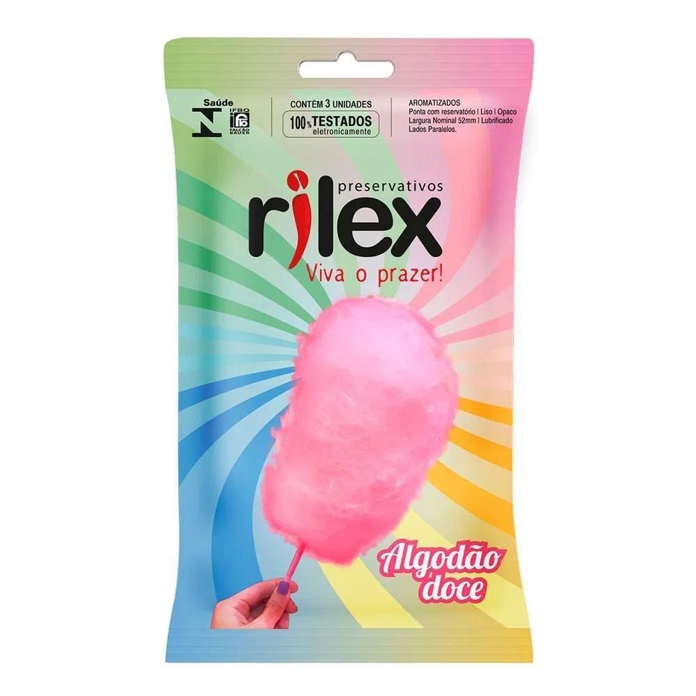 Preservativo Rilex Algodão Doce 3 Unidades | Foto 01