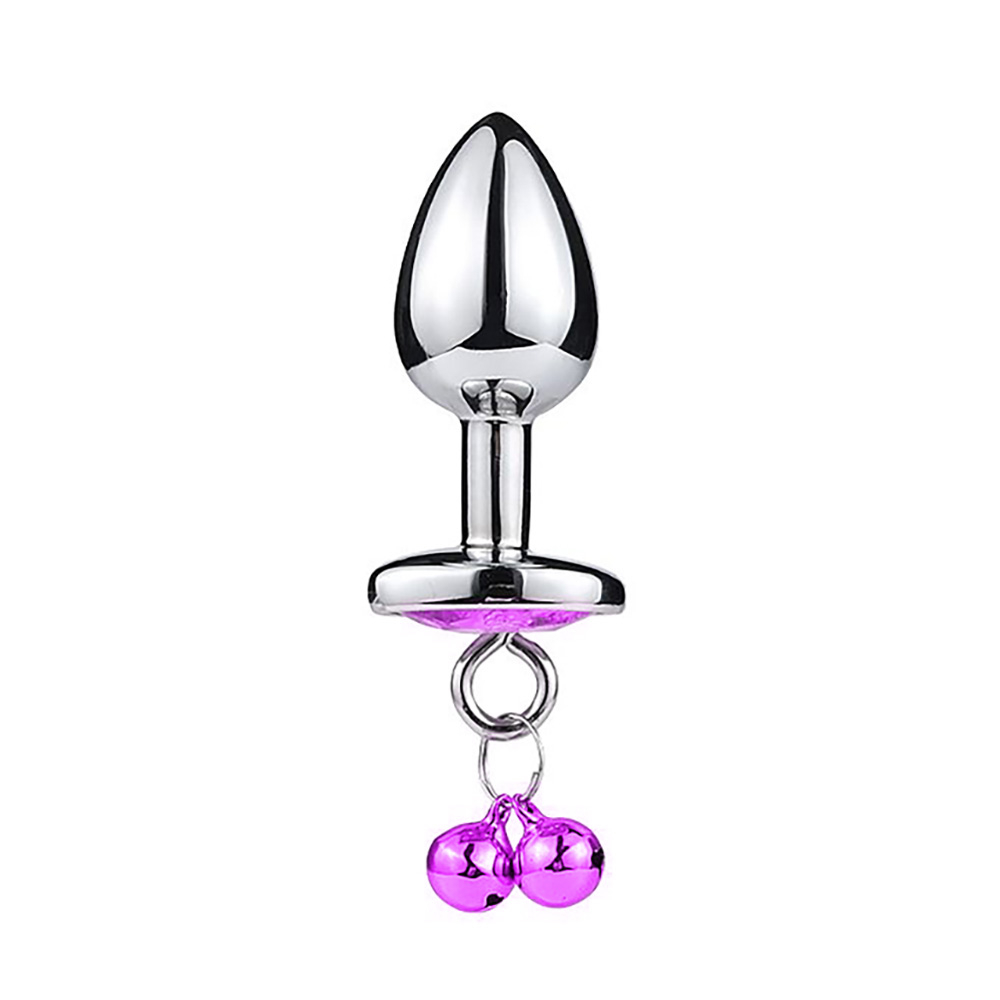 Plug Anal Joia em A�o Cora��o com Sininho Tamanho P Roxo | Foto 05
