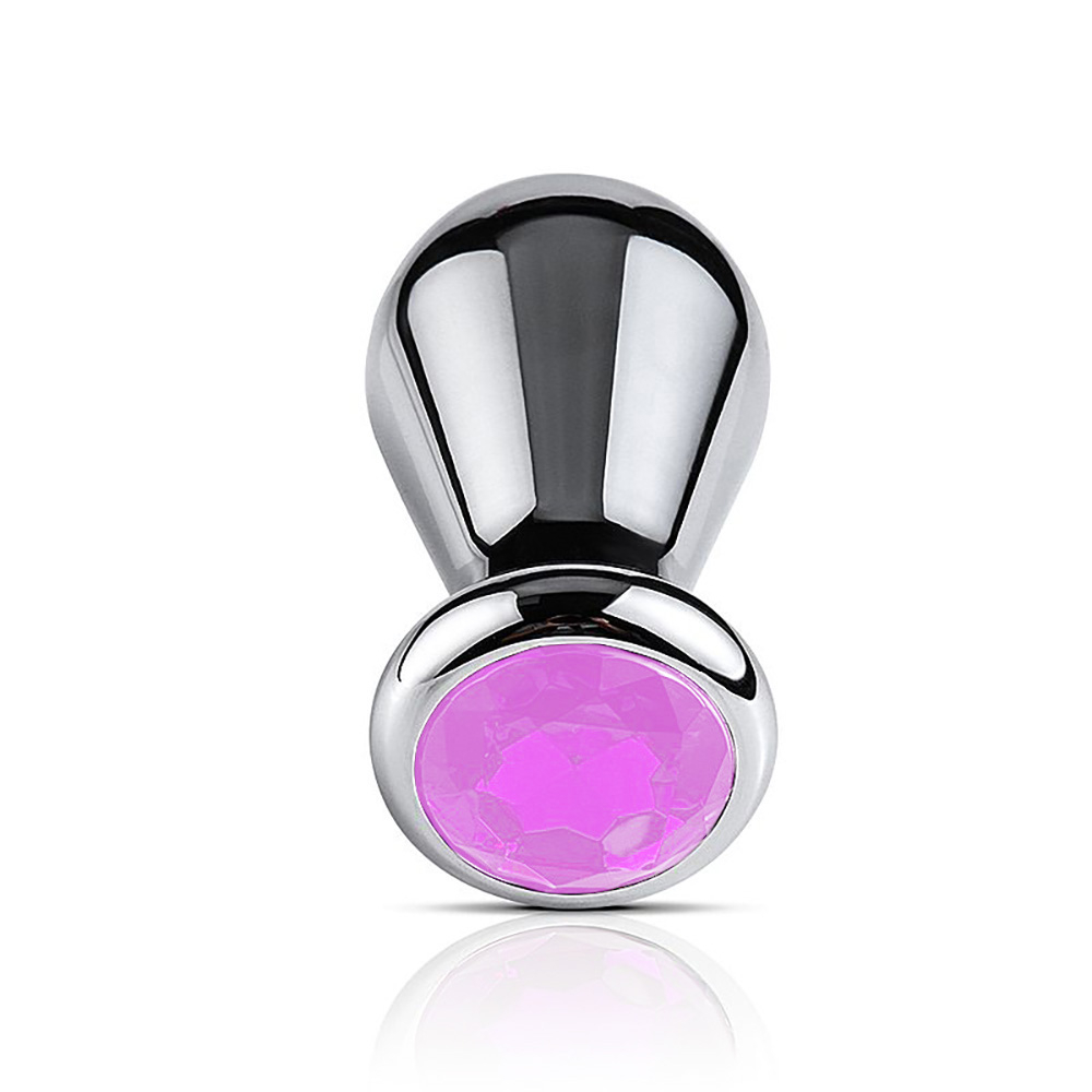 Plug Anal Joia em A�o Oval Tamanho P Rosa | Foto 02