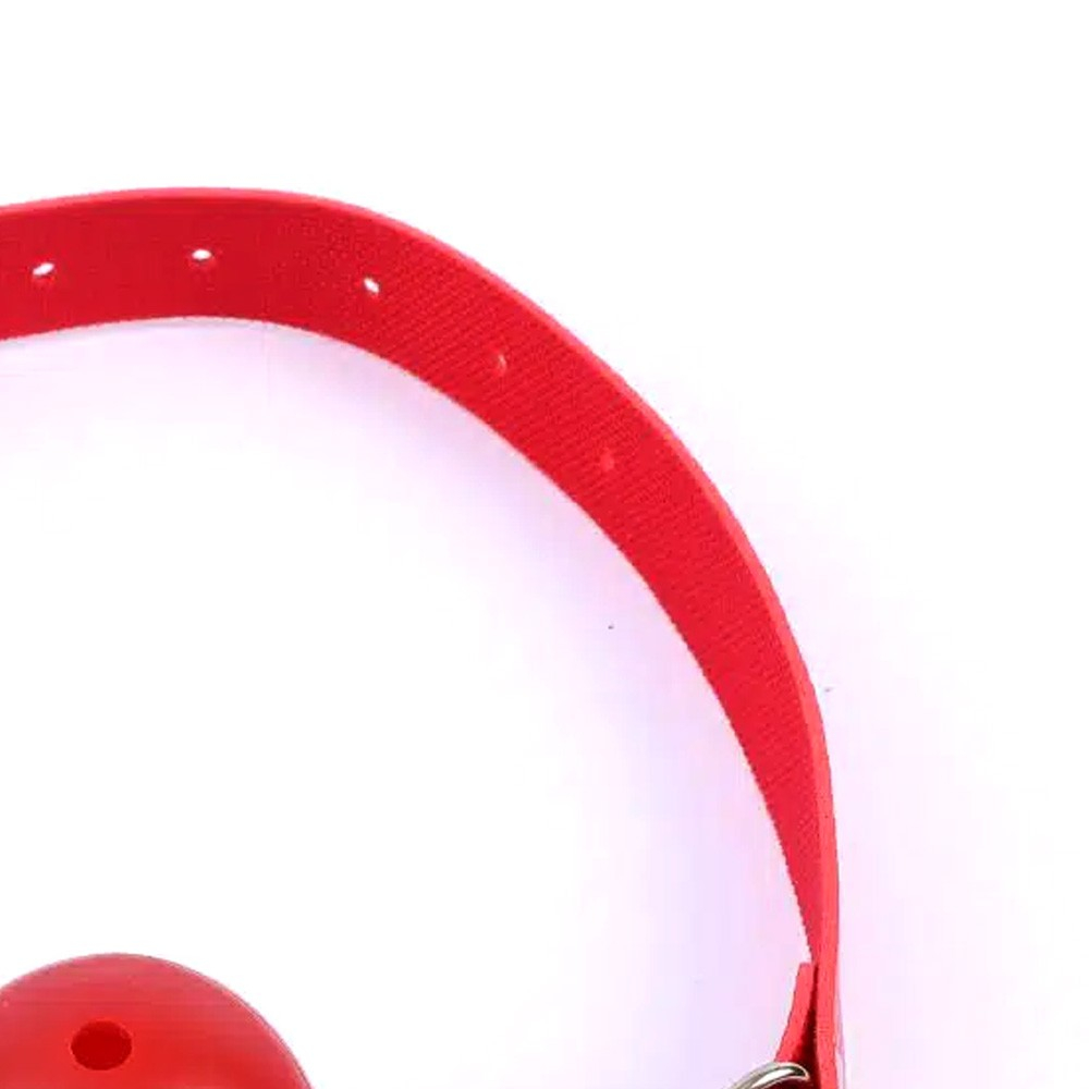 Mordaça com Bola Plástica e Tiras em PU (Imitação de Couro) Vermelho | Foto 05