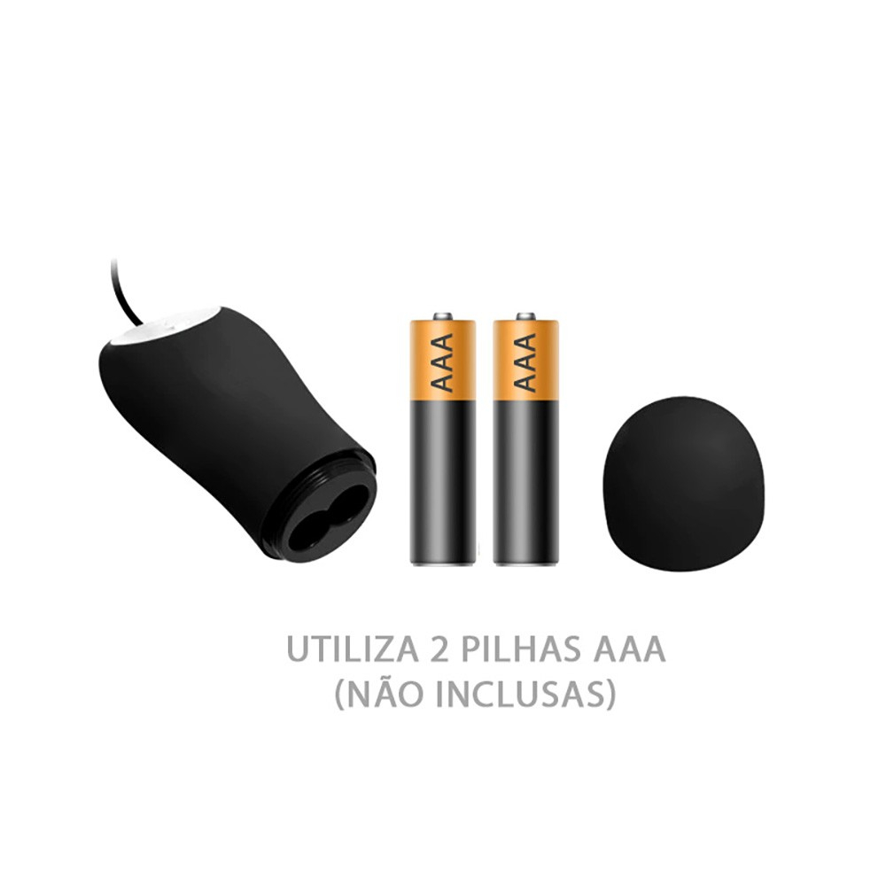 Plug Anal com Vibrador em Silicone com 12 Vibra��es e Controle com Fio 11,7 x 3cm Preto | Foto 05