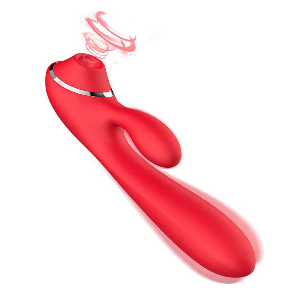 Sugador de Clitóris com 3 Modos de Sucção e Vibrador Duplo Recarregável Vermelho | Foto 01