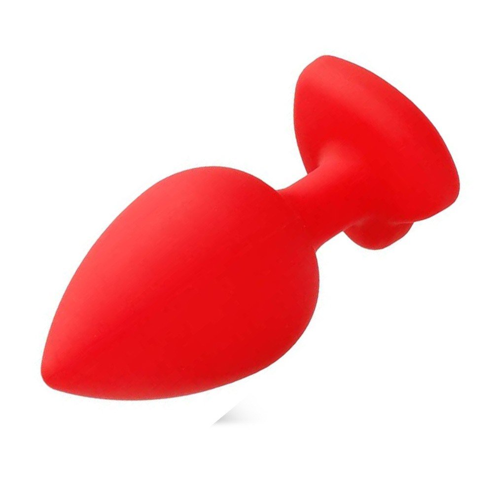 Plug Anal Joia em Silicone com Base em Formato de Cora��o Tamanho P Vermelho | Foto 03