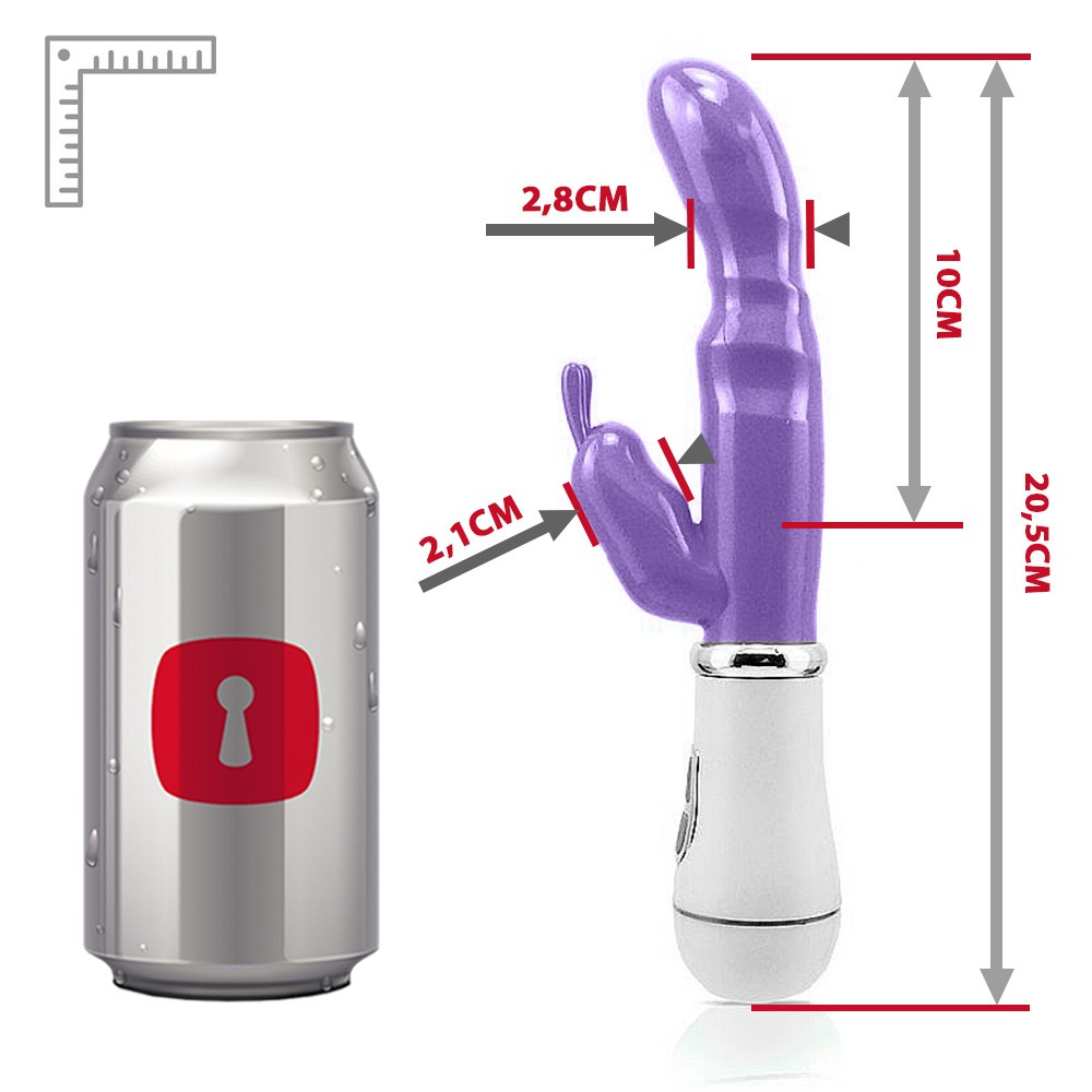 Vibrador Duplo em Jelly com 2 Motores e 12 Vibrações à Prova de Água Roxo | Foto 06
