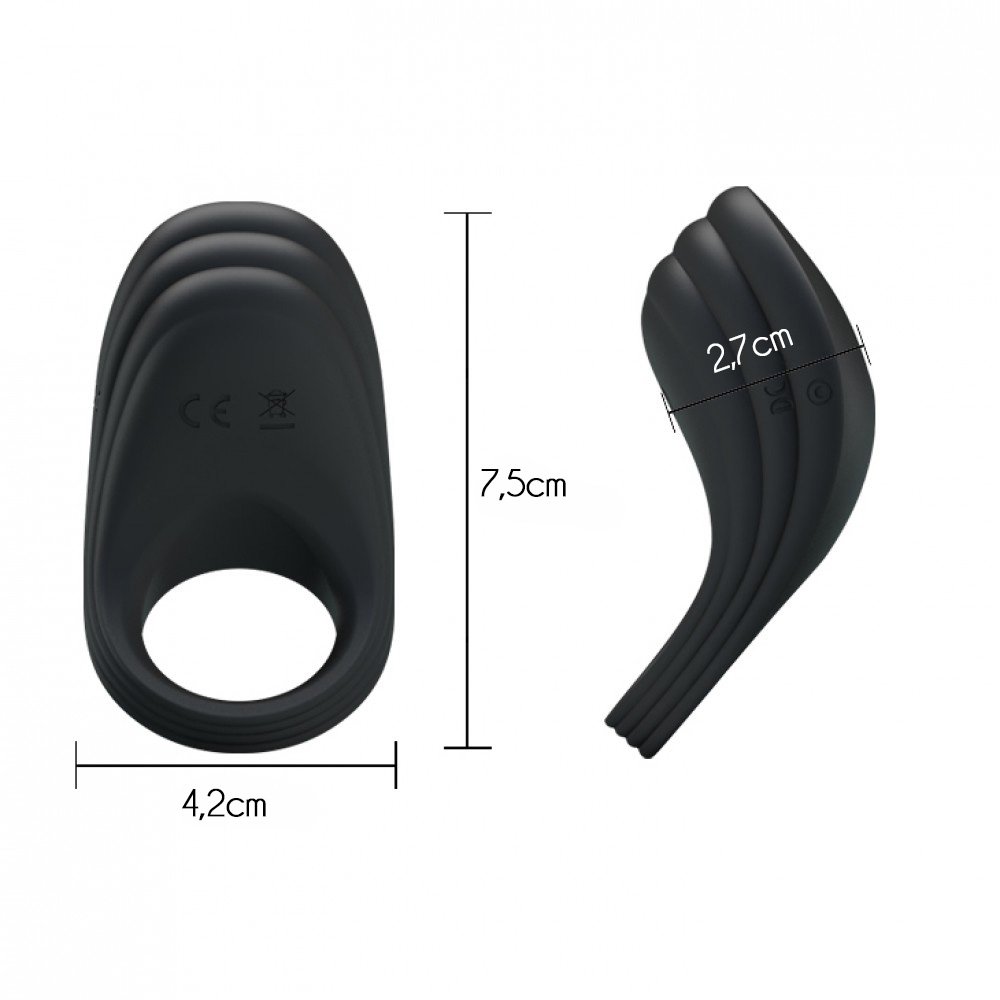 Anel Peniano em Silicone Recarregável com 7 Vibrações Ring Vibration Preto | Foto 06 Anel Peniano em Silicone Recarregável com 7 Vibrações Ring Vibration Preto | Foto 06