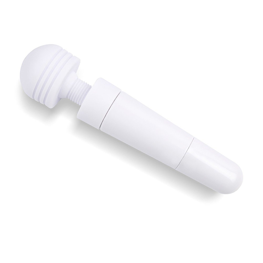 Massageador Er�tico em Silicone e ABS com Vibro Branco - vista lateral com leve inclina��o