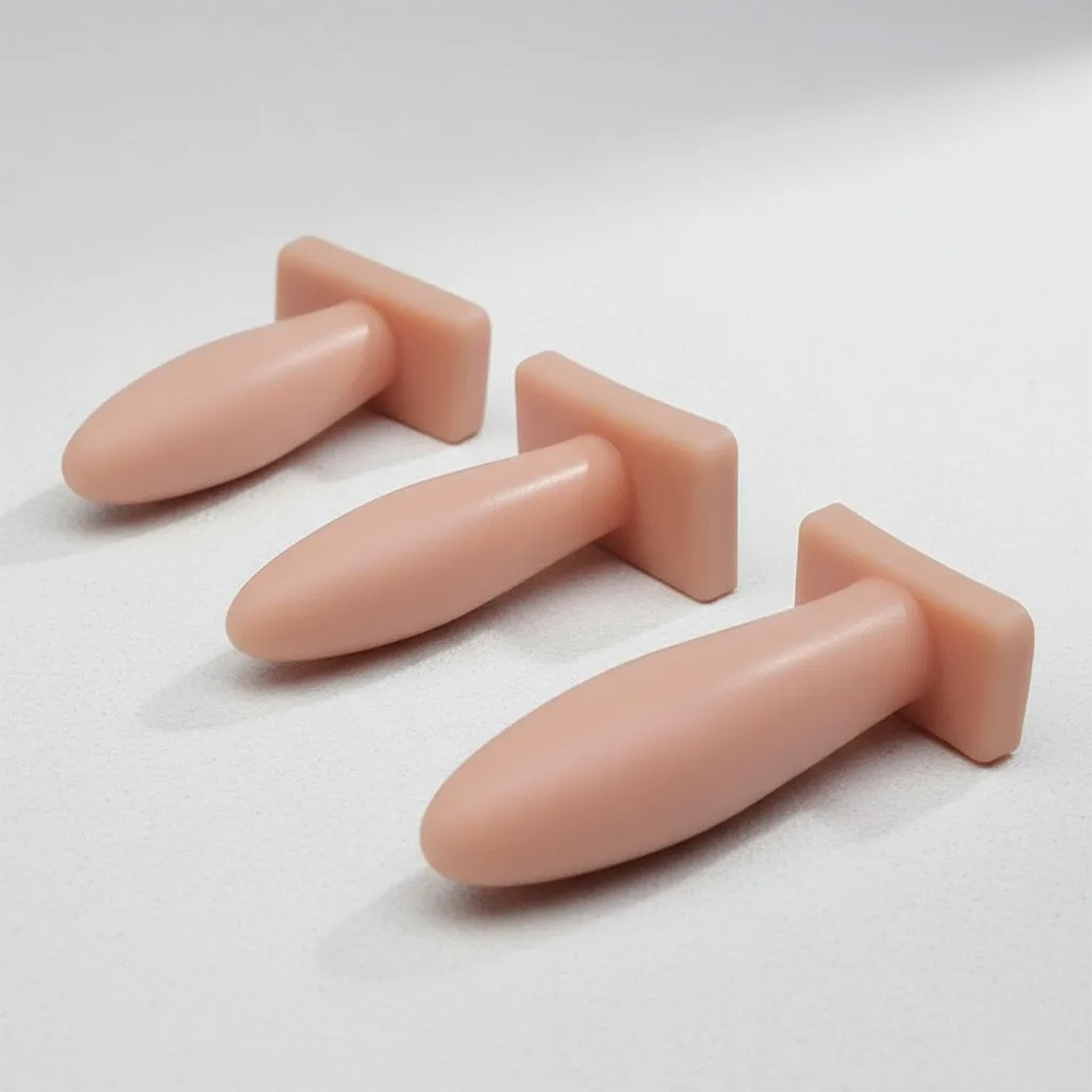 Kit Plug Anal Básico com 3 Tamanhos 9, 10,5 e 12,5 cm em Pvc Flexível Bege | Foto 03