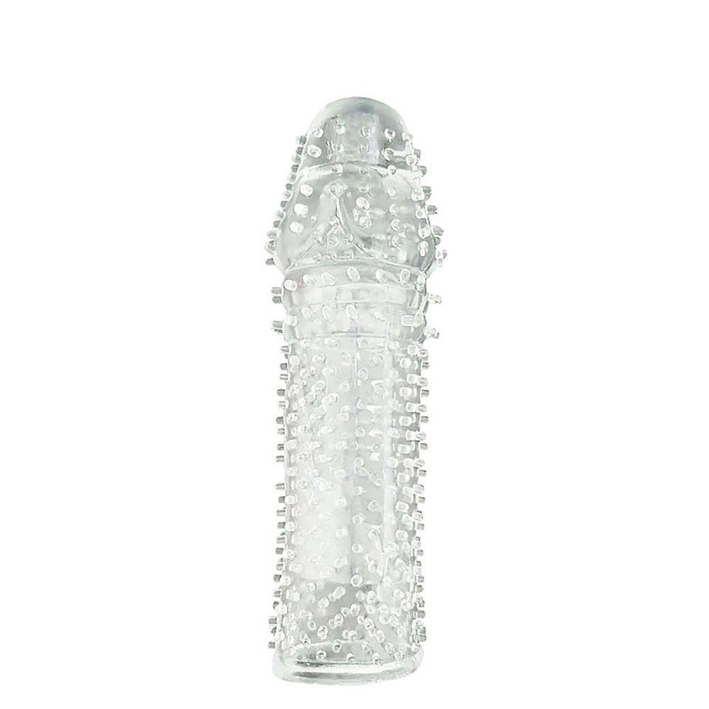 Capa Peniana sem Vibrador em Jelly com Textura Transparente | Vista frontal destacando a textura suave e o formato anat�mico