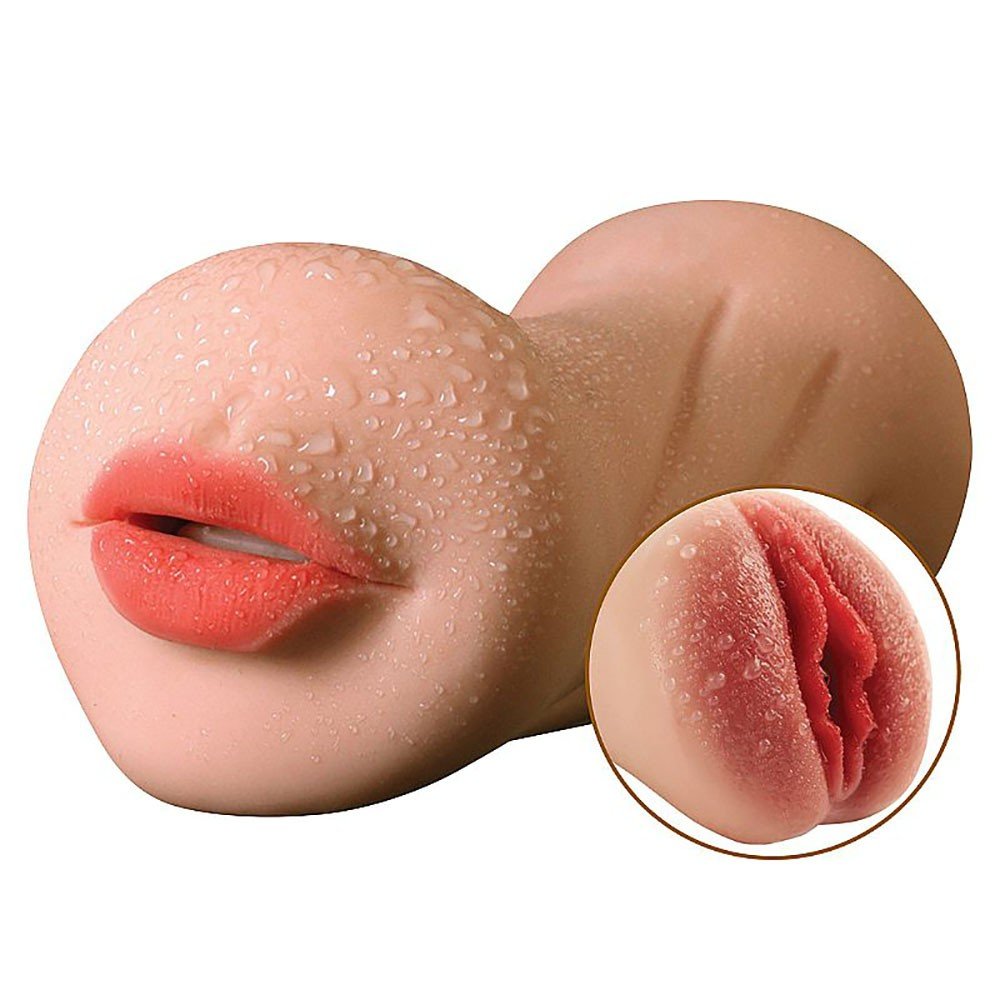 Masturbador Boca e Vagina em Cyberskin Double Entrance Bege | Foto 02