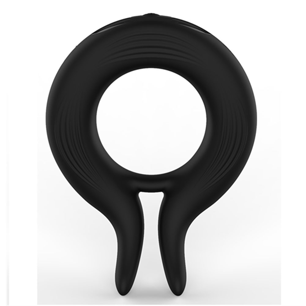 Anel Peniano em Silicone Recarregável com 10 Vibrações Jack Preto | Foto 02