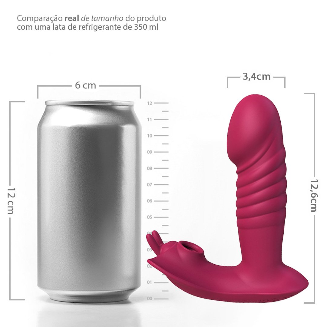 Vibrador duplo Joyce de silicone vermelho com foco nos detalhes do silicone e dos pontos de estimula��o, apresentando a textura e o material de alta qualidade.