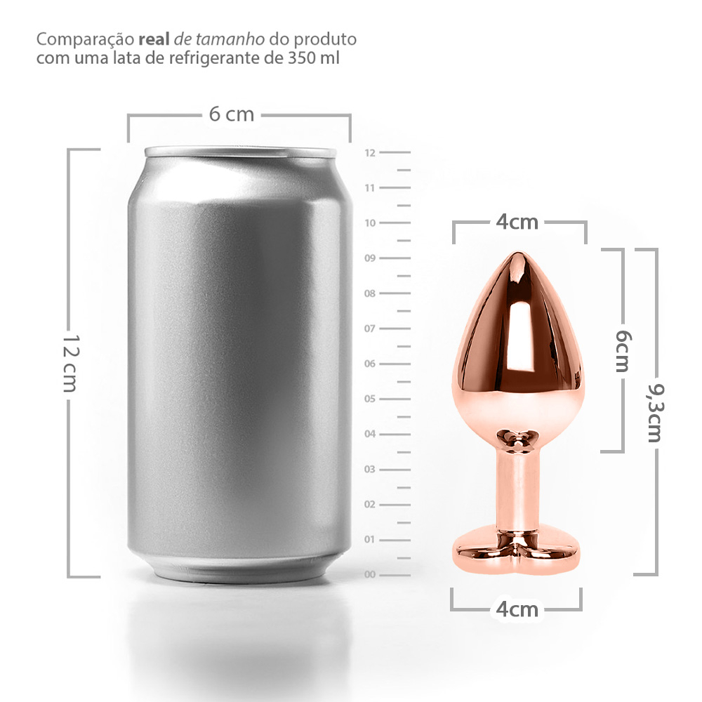 close na ponta anat�mica do plug anal rose gold para inser��o confort�vel