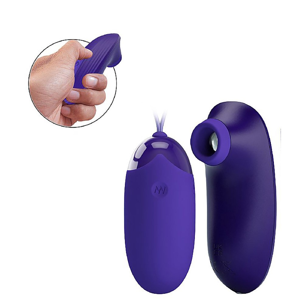 Vibrador Bullet Recarreg�vel 12 Vibra��es e 4 Pulsa��es Controle sem Fio 2 em 1 Orthus-Youth Roxo na m�o para demonstra��o de tamanho e uso