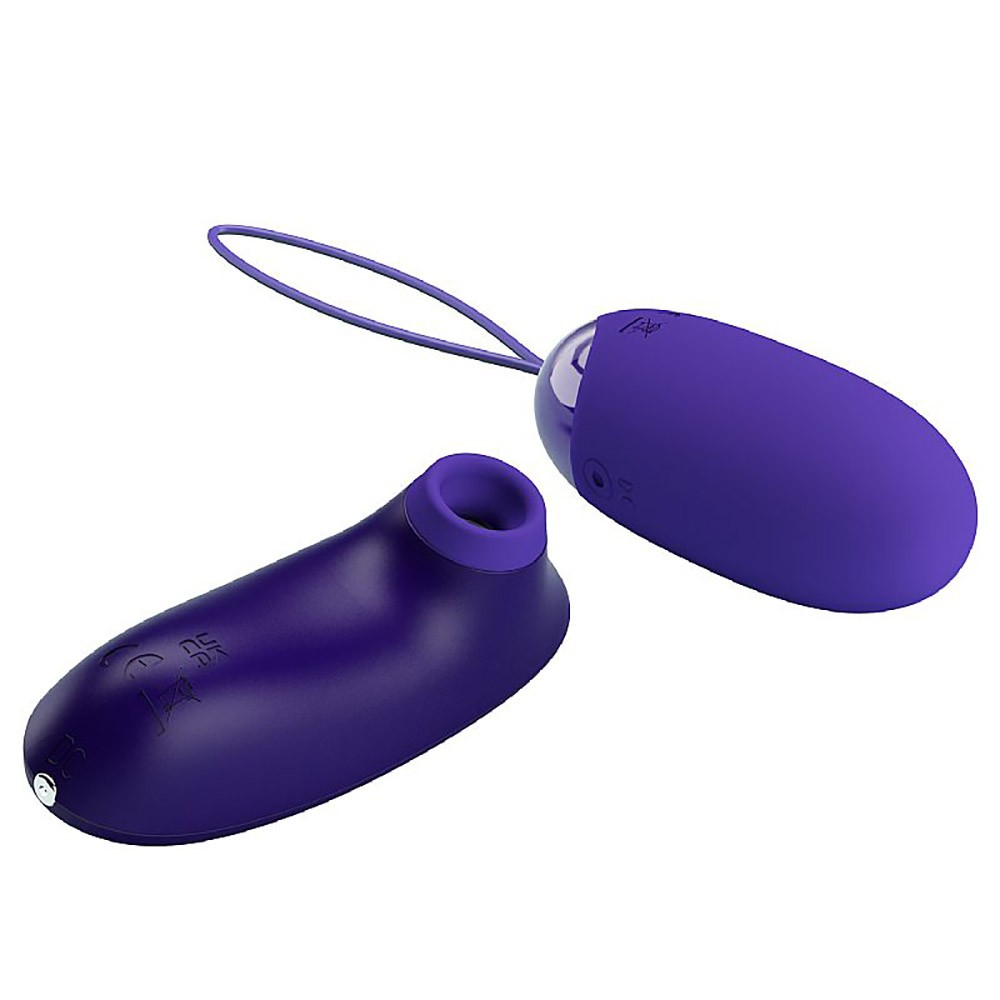 Vibrador Bullet Recarreg�vel 12 Vibra��es e 4 Pulsa��es Controle sem Fio 2 em 1 Orthus-Youth Roxo aberto, mostrando a parte interna e a funcionalidade recarreg�vel
