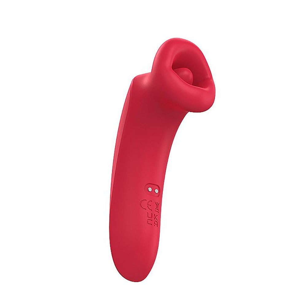 Sugador de Clit�ris Recarreg�vel em Silicone Vermelho - Embalagem e vista do sugador