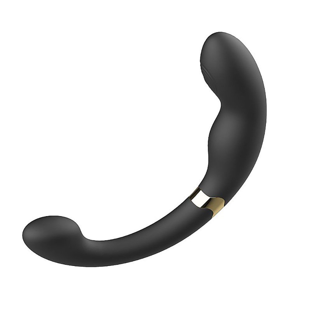 Vibrador Duplo Recarreg�vel em Silicone Max C Preto - Vista Lateral